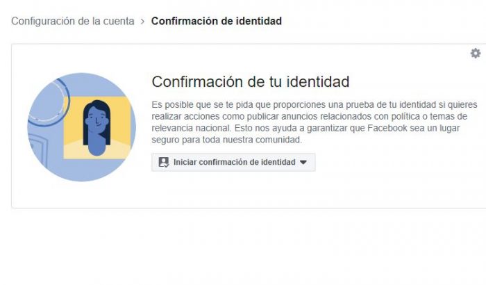 Confirmación de Identidad en Facebook